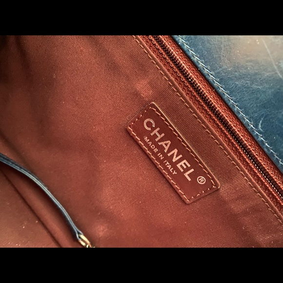 Chanel 15s accordion navy blue crinkled calfskin crossbody/shoulder flap bag - Picture 10 of 15